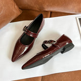 ADVBRIDGE  -  Pointed French Retro Low Heel Flat Heel Mary Jane Shoes for Women 2025 Spring New Style One Straw Style Single Shoes for Women