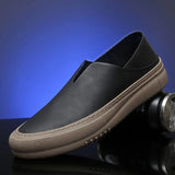 ADVBRIDGE  -  Genuine leather men's shoes fashionable one foot rubber outdoor sports moccasin shoes men's soft casual loafers