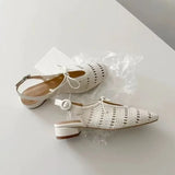 ADVBRIDGE  -  Niche Design Hollow Out Breathable 2025 Summer New Buckle Strap Women's Sandals Baotou Square Heel Bow Tie Casual Sandals Women