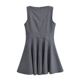 Advbridge 2024 Summer New Product Women's Fashion Slim Fit Sleeveless Short Dress with Texture