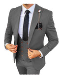 Advbridge Formal Men 3 Piece Wedding Suit Groom Tuxedo Slim Fit Business Suits Champagne Wedding Suit Costume Homme (Blazer+Pants+Vest)