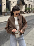 Advbridge Faux Fur Women's Jacket Long Sleeve Lapel Zipper Female Wool Female Coats 2024 Autumn Street Fashion Vintage Loose Lady Outwears