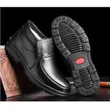 Advbridge Genuine Leather Shoes Men Winter Boots Warm Cotton Cold Winter Cow Leather Male Footwear Black Ankle Boots A1883
