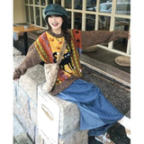 Advbridge Harajuku Cartoon Sweaters Women Vintage Y2k Streetwear Knitted Pullover Grunge Retro Long Sleeve Aesthetics Sweaters