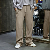 Advbridge Spring Summer Fashion Solid Color Men Jacquard Striped Drawstring Trouser Casual Pockets Slim Fit Long Pant 2024 Streetwear