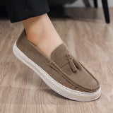 ADVBRIDGE  -  Tassel Suede Loafers Man Moccasins Comfy Flat Men's Summer Shoes Fashion Slip-on Driving Casual Shoes For Man chaussure hommes