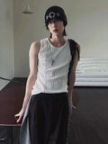 ADVBRIDGE  -  Men's Handsome Cotton Vest New 2025 Summer Loose Round Neck Korean Pullover Trendy Solid Color Stylish Simple Male Top