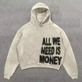 Advbridge Dark Gothic geometric pattern printed oversized pullover hoodies women Y2K street hip-hop rock trend couple versatile sweatshirt