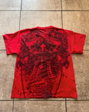 Advbridge Street Hip Hop New Oversized Red Skull Print T-shirt Women Y2K Harajuku Vintage Fashion Casual Joker Sports Short Sleeves Tops
