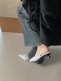 ADVBRIDGE  -  Fashion Spring Slingback Sandals Women Half Wrap Pointy Toe Designer Low Heel Shoes Elegant Shallow Pumps Party Dress Mules