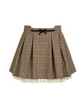 Advbridge  New Harajuku Vintage Plaid Skirt Women's High Waist Anti-exposure Elegant Pleated Skirt Casual Slimming A Word Short Dress