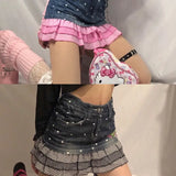 ADVBRIDGE  -  Ruffle Design Hotsweet Denim Skirt Retro Fashion Sexy  Spice Girl Sweet Spicy Jupe Cool Slim Waist Skirts