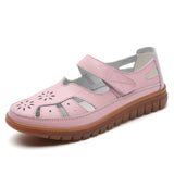 ADVBRIDGE  -  Summer Women Breathable Leather Sandals Ladies Comfortable Flats Walking Slippers Covered Toe Beach Shoes Female Casual Shoes