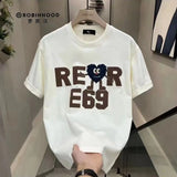 Advbridge Men‘s Wintern outfits 2024 Summer Korean Version Loose Casual Oversized Comfortable and Breathable Round Neck Printed Short Sleeved T-shirt for Men Advbridge Men‘s Wintern outfits