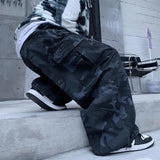 Advbridge Cargo pants men patch pocket camouflage pants retro street loose wide leg casual pants harajuku japanese streetwear men clothing