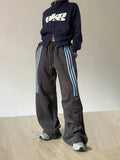 Advbridge Y2k Stripe Sweatpants Women Hip Hop High Waist Vintage Loose Wide Leg Pants Streetwear Elastic Casual Black Oversize Pants