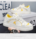 ADVBRIDGE  -  Men's White Shoes Spring Autumn New Outdoor Non Slip Comfort Platform Sneakers Height Increase Fashion Lace Up Casual Shoes