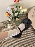 ADVBRIDGE  -  Woman Pumps with Medium Heels Platform Bow Mary Jane Shoes for Women High Quality Wholesale Casual Young Korean Style Y2k Spring