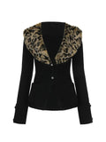 Advbridge Leopard Cardigan Women Japanese Gyaru V-neck Long Sleeve Streetwear Slim Sexy Cardigan Sweater Y2k Vintage Top Autuam
