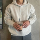 Advbridge Winter Clothing Men's Luxury Knitted Zipper Hooded Pullovers Sweater Casual Streetwear Striped Solid Color Long Sleeve Hoodie