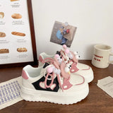 ADVBRIDGE  -  Sweet Platform Sports Shoes Woman Korean Style Kawaii Pink Women Sneakers Autumn Casual Versatile Low-top Women Shoes
