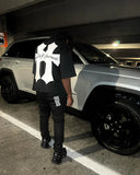 Advbridge Hot sell pink letter print graphic t shirts gothic high streetwear y2k top oversized harajuku goth cotton t shirt women clothing