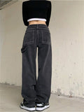 Advbridge Goth Pants E Girl Y2k Skeleton Hands Print Women Oversize 2022 Fashion Punk Denim Trousers Streetwear Hip Hop High Gothic Jeans
