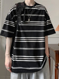 ADVBRIDGE  -  Round Neck T-Shirt Striped Ultra-Light Men's Quick Drying Breathable Sweat-Absorbent T Shirt Suitable for Fitness Clothing Q260