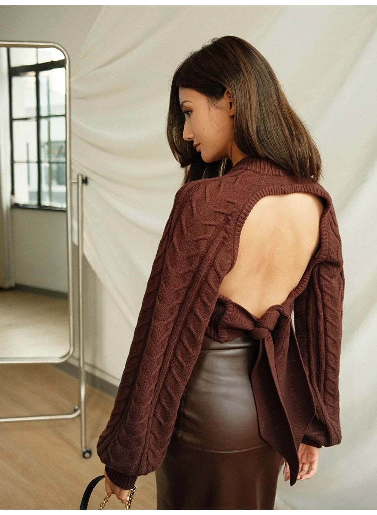 Advbridge Spring Autumn Soft Brown Faux Leather Maxi Skirt Women with Back Slit High Waist Long Luxury Elegant Office Clothes