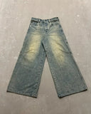 Advbridge Streetwear Retro Trendy Loose Embroidered Jeans Men's American Hip-Hop Harajuku Jeans 2024 New Y2K Casual Wide Leg Pants Unisex