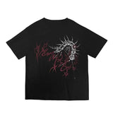 Advbridge T-shirt men and women summer dark printed centipede fashion trend casual comfortable cotton couple short-sleeved tops Ins