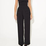 Advbridge Square Collar Solid Women Shirt Pant Set Wide Leg High Waist Lady Trousers Suit 2025 Casual Tight Halter Sleeveless Tank Outfits