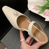 Advbridge Slippers shoes for women korean style genuine leather slip-on summer mules elegant ladies low kitten heel sandals shoes hot