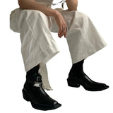 Advbridge British Runway Show Square Toe Short Tube Fashion Cut Chelsea Boots Fashionable Women's Street Pu Short Boots