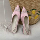 ADVBRIDGE  -  Satin Luxury Pointed Toe Mules Women Slides Butterfly-Knot Shallow Elegant Dress Shoes 2025 Summer Slingback Sandals Ladies