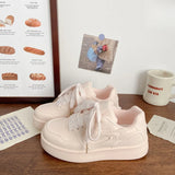 ADVBRIDGE  -  Women’s Pink Platform Sneakers 2025 - Unique Chic Design Round Toe Breathable Sporty Shoes for School Students