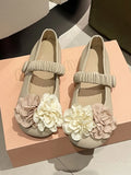 Advbridge French Style Sweet Single Shoes Women Summer Casual New Flat Mary Jane Shoes Female Gentle Late Floral Soft Sole Bean Shoes