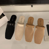 ADVBRIDGE  -  Summer Women Slippers Sexy Mesh Mules Shoes Indoor Home Slides Female Flats Shoes Beach Sandals Flip Flops New Woman Shoes