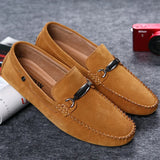 ADVBRIDGE  -  Fashion Loafers Men Suede Soft Driving Moccasins Man Slip on Flats Lightweight Lazy Shoes For Man Genuine Leather Men's Shoes