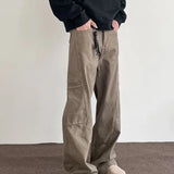 Advbridge Vintage Cargo Pants For Men Cleanfit Style Straight Trousers High Street Retro Maillard Brown Multiple Pockets Casual Pants