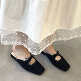 ADVBRIDGE  -  Summer 2025 New Women Flat Slipper Fashion Square Toe Slip On Mules Shoes Soft Flat Heel Outdoor Dress Sandal Slides New Woman