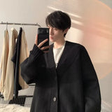 Advbridge Men's Korean Review Clothes Luxury Retro Knit Cardigan Long Sleeve Streetwear Stylish Sweater Leisure Coat Fashion Knitwear