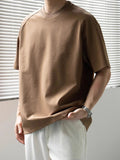 ADVBRIDGE  -  Trendy Mens Short Sleeve Crew Neck T-shirts 2025 Spring Summer Streetwear Fashion Solid Color T Shirt For Men Daily Casual Tops
