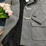 Advbridge Winter Blends Women Wool Coat Sweet  Aesthetic British Style Horn Button Elegant All-match Office Lady Fashion Classic New
