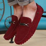 ADVBRIDGE  -  Fashion Loafers Men Suede Soft Driving Moccasins Man Slip on Flats Lightweight Lazy Shoes For Man Genuine Leather Men's Shoes