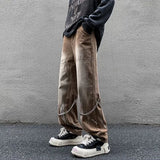Advbridge Men's Ins Trendy American High Street Jeans Men's Loose Straight Leg Versatile Trendy Wide Leg Men's Pants