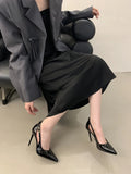 ADVBRIDGE  -  Burgundy Heels 11cm Ladies Party Shoes Black Patent Leather Stiletto High Heels  Classy Dress Shoes Women Summer Pumps Damen