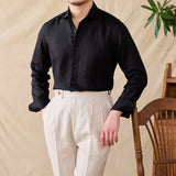 ADVBRIDGE  -  Three Summer Thin Fashionable Long-sleeved Shirt Breathable 100 Linen Slim-fit All-match Casual Shirt Trendy for Men