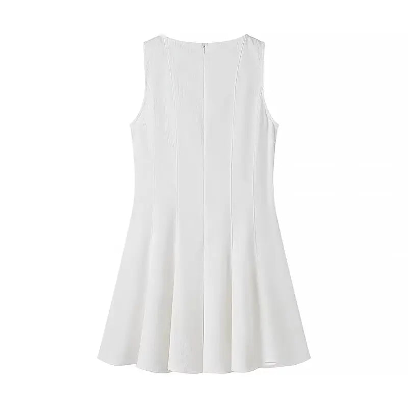 ADVBRIDGE  -  Women's White French Dress Womens Dresses Prom Elegant Pretty Short Evening Summer Woman Clothing Store Y2k
