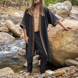 Advbridge Boho Mens Clothes Seaside Beach Cardigan Casual Loose Long Shirt Cardigans Men 2025 Spring Summer Leisure Shirts Outfits